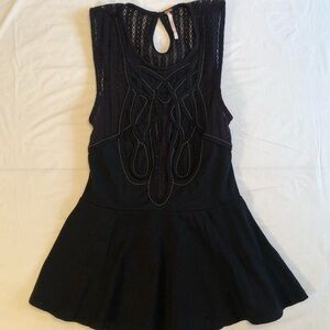 Free People Embellished Swing Peplum Tank Top Size SP
